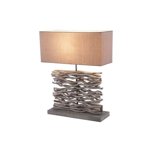 Holz Tischlampe, grau, Höhe 50 cm, JAMIE