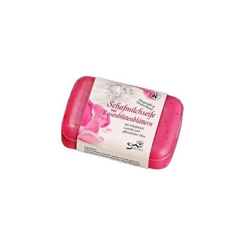 Saling - Schafmilchseife - mit Rosenblütenblättern pink - 100g Seife