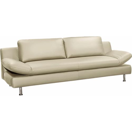 3-Sitzer PLACES OF STYLE "Redding" Sofas Gr. B/H/T: 221cm x 80cm x 90cm, NaturLEDER Madras, beige (creme) in Naturleder