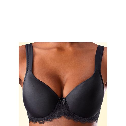 Schalen-BH LASCANA, Damen, Gr. 90, Cup F, schwarz, Microtouch, Obermaterial: 85% Polyamid, 15% Elasthan, klassisch, BHs, mit Bügel, nahtlos vorgeformte Cups, Spitzendetails, Dessous, Topseller