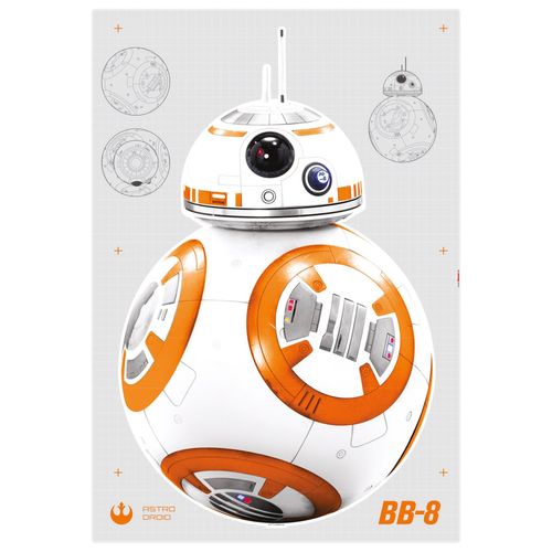 Komar Wandtattoo »Star Wars BB-8«, (6 St.), 100x70 cm (Breite x Höhe), selbstklebendes Wandtattoo