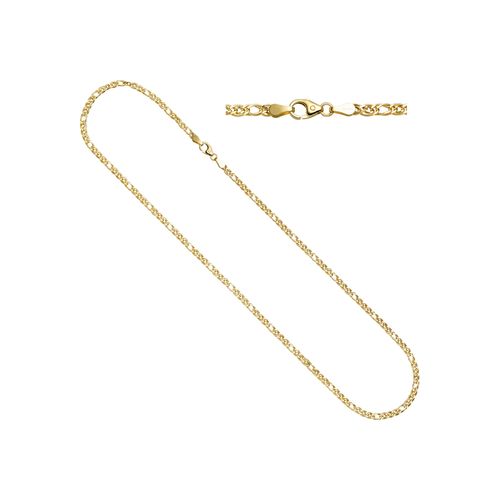 Goldkette JOBO, gelb (gelbgold 585), Halsketten, Damen, Gelbgold 585, L: 45cm, Zwillings-Panzerkette 585 Gold 45 cm 3 mm