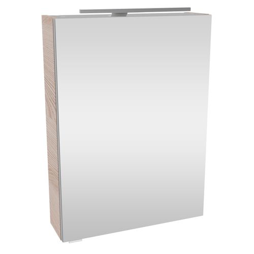 Spiegelschrank FACKELMANN, silber (alaska esche), B:50cm H:68cm T:15,3cm, Schränke, Badmöbel