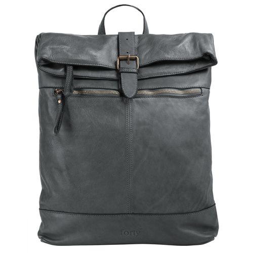 Tagesrucksack FORTY Gr. B/H/T: 30cm x 30cm x 4cm, grau Rucksäcke echt Leder, Made in Italy