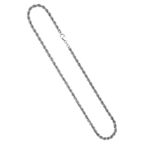 Silberkette JOBO, silber (silber 925), Halsketten, Damen, Silber 925 (Sterlingsilber), L: 50cm, Kordelkette 925 Silber massiv 50 cm 4,3 mm