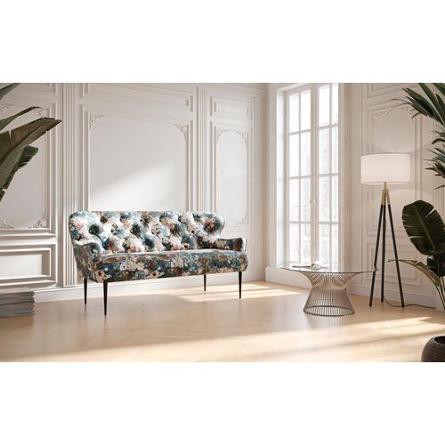 2,5-Sitzer PLACES OF STYLE, rosa (rose, blau), B:173cm H:97cm T:87cm, 100% Polyester, Sofas, mit Knopfheftung,in verschieden Stoffarten