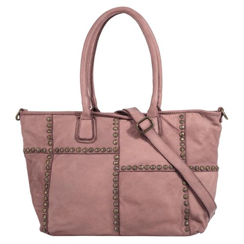 Shopper SAMANTHA LOOK Gr. B/H/T: 48cm x 28cm x 15cm onesize, rosa (alt, rosa) Damen Taschen echt Leder, Made in Italy