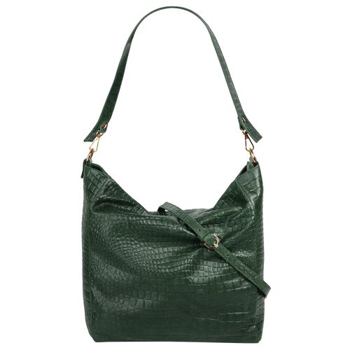 Shopper SAMANTHA LOOK, Damen, Gr. B/H/T: 39cm x 31cm x 13cm onesize, grün, Leder, Reptilienprägung, Taschen, echt Leder, Made in Italy