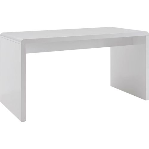Schreibtisch SALESFEVER, weiß (weiß, weiß, weiß), B:140cm H:75cm T:70cm, Tische, Weiß hochglanz lackiert