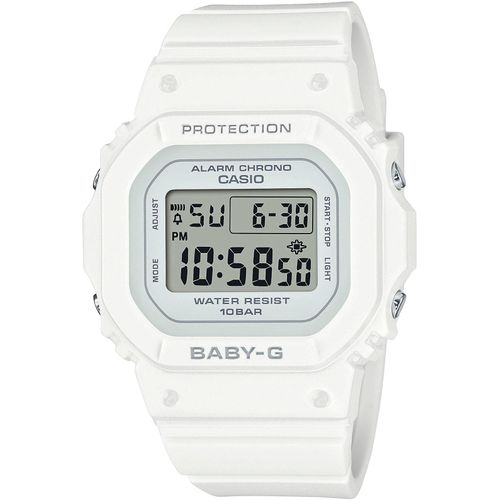 Chronograph CASIO BABY-G Armbanduhren weiß Damen Quarzuhr, Armbanduhr, Damenuhr, automatischer Kalender, digital, Timer