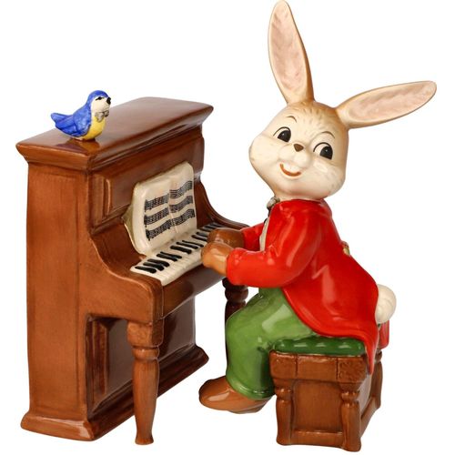 Spieluhr GOEBEL "Musik liegt in der Luft" Spieluhren bunt Hase mit Klavier, Sammelfigur zum Aufziehen, Ostern, Frühling