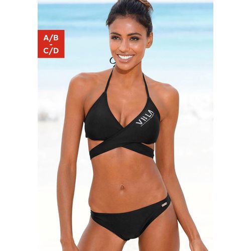 Triangel-Bikini VENICE BEACH Gr. 32, Cup A/B, schwarz Damen Bikini-Sets mit Top zum Wickeln