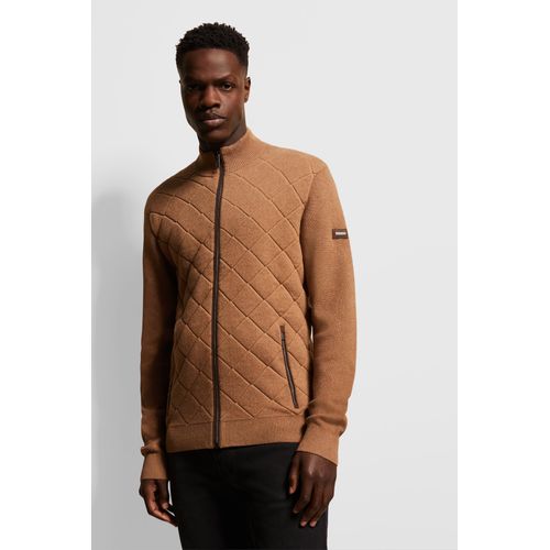 Strickjacke BUGATTI Gr. XXL, braun (cognac) Herren Strickjacken mit Stehkragen