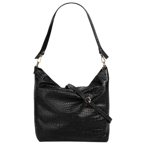 Shopper SAMANTHA LOOK, Damen, Gr. B/H/T: 39cm x 31cm x 13cm onesize, schwarz, Leder, Reptilienprägung, Taschen, echt Leder, Made in Italy