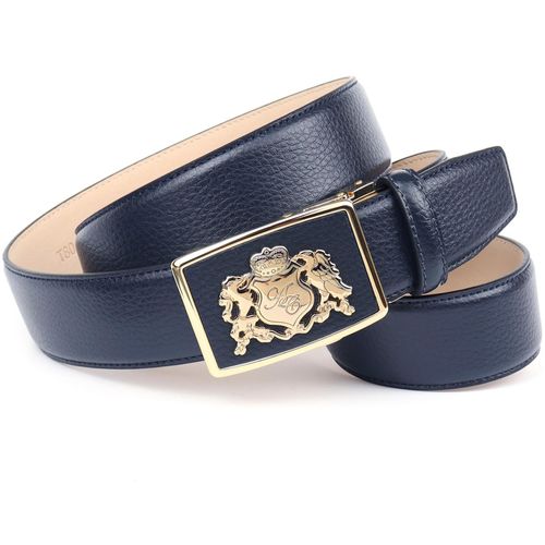 Ledergürtel ANTHONI CROWN, Herren, Gr. 11,5, blau (dunkelblau), Rindsleder, Gürtel Ledergürtel, Automatik Schließe