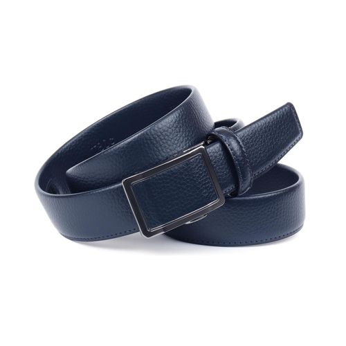 Ledergürtel ANTHONI CROWN, Damen, Gr. 110, blau (dunkelblau), Rindsleder, casual, Gürtel, genarbt, geschwärzte Schließe