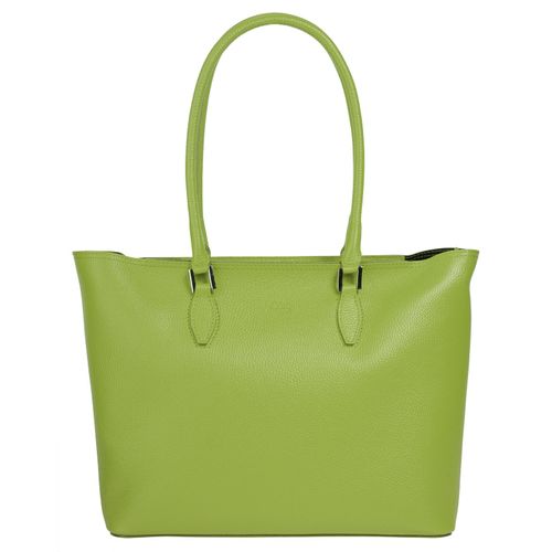 Shopper CLUTY Gr. B/H/T: 40cm x 30cm x 12cm onesize, grün Damen Taschen echt Leder, Made in Italy