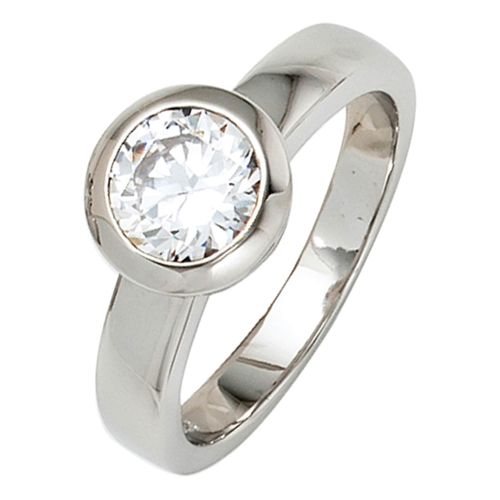 Silberring JOBO Gr. 60, silber (silber 925), Fingerringe, Damen, 60, Silber 925 (Sterlingsilber), 925 Silber mit Zirkonia