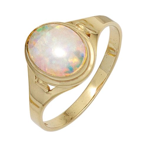 Goldring JOBO Gr. 54, gold (gelbgold 333), Fingerringe, Damen, 54, Gelbgold 333, 333 Gold mit synthetischem Opal