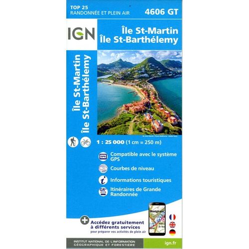4606GT Ile St-Martin - Ile Saint Barthelemy, Karte (im Sinne von Landkarte)