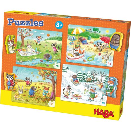 Haba Puzzle Jahreszeiten, 60 Puzzleteile, bunt