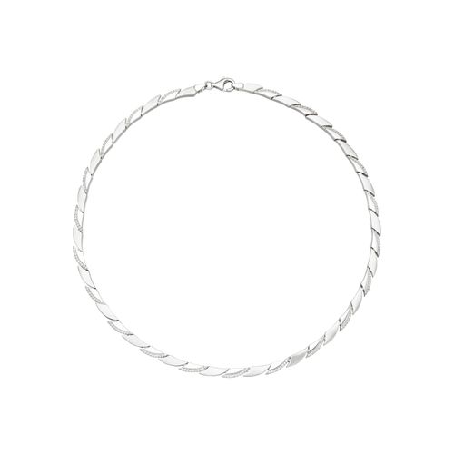 Collier JOBO, silber (silber 925), Halsketten, Damen, Silber 925 (Sterlingsilber), L: 45cm, 925 Silber mit 210 Zirkonia 45 cm