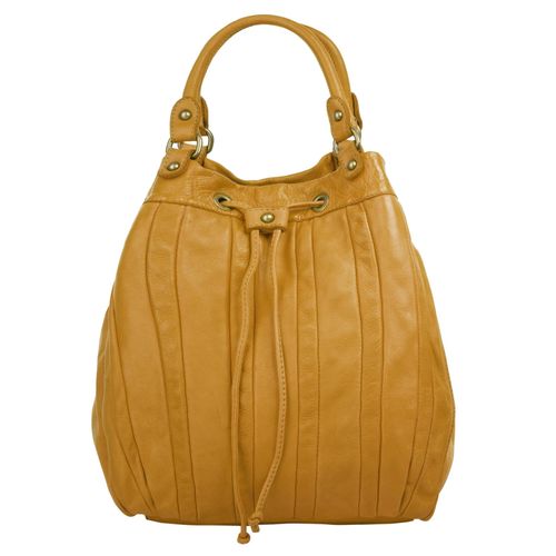 Shopper FORTY, Damen, Gr. B/H/T: 32cm x 27cm x 16cm onesize, gelb, Leder, unifarben, leicht glänzend, Taschen, echt Leder, Made in Italy