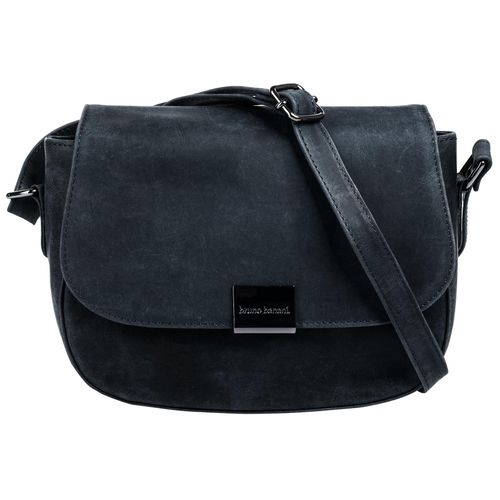 Umhängetasche BRUNO BANANI, Damen, Gr. B/H/T: 21cm x 16cm x 6cm onesize, blau, Leder, unifarben, Taschen, echt Leder