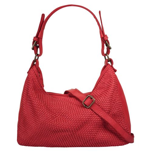 Shopper SAMANTHA LOOK Gr. B/H/T: 32cm x 24cm x 15cm onesize, rot Damen Taschen echt Leder, Made in Italy