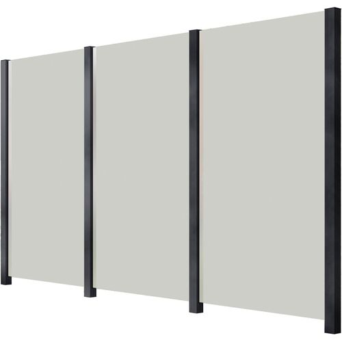 Zaun STAKET PRO, grau (anthrazit), Pfosten: 4 St., Aluminium, Glas, Zaunelemente, Glaszaun, Gesamtlänge: 3,284 m, 4 Pfosten