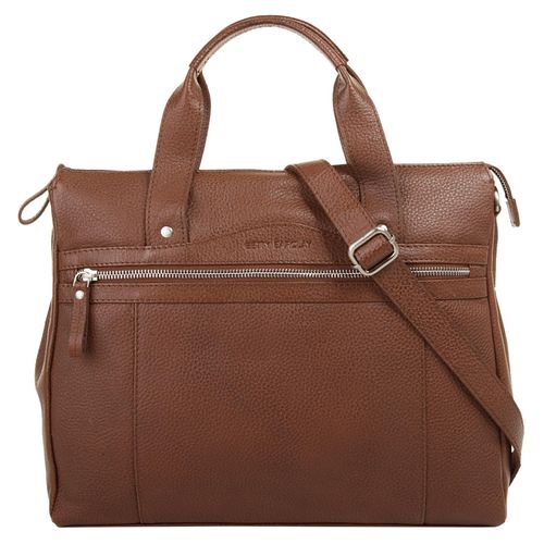 Shopper BETTY BARCLAY, Damen, Gr. B/H/T: 37cm x 30cm x 12cm onesize, braun (cognac), Leder, Strukturmuster, Taschen, echt Leder