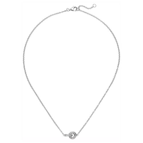 Collier JOBO, silber (silber 925), Halsketten, Damen, Silber 925 (Sterlingsilber), L: 45cm, 925 Silber mit 20 Zirkonia 45 cm