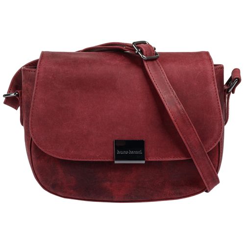 Umhängetasche BRUNO BANANI, Damen, Gr. B/H/T: 21cm x 16cm x 6cm onesize, rot, Leder, unifarben, Taschen, echt Leder