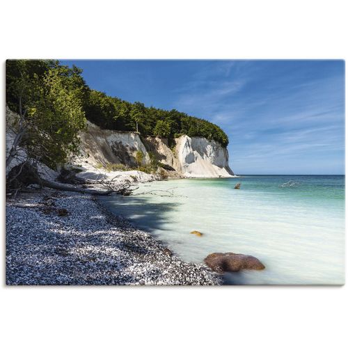 Wandbild ARTLAND "Kreidefelsen auf der Insel Rügen III" Bilder Gr. B/H: 90 cm x 60 cm, Leinwandbild Küste, 1 St., blau als Alubild, Outdoorbild, Leinwandbild, Poster in verschied. Größen