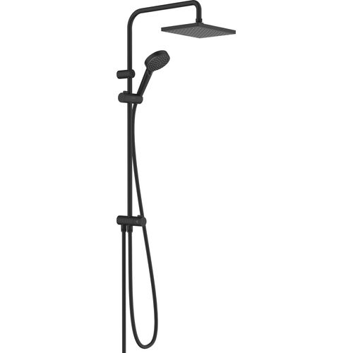 Duschsystem HANSGROHE, schwarz (mattschwarz), Kunststoff, Brausegarnituren, 23cm, Reno