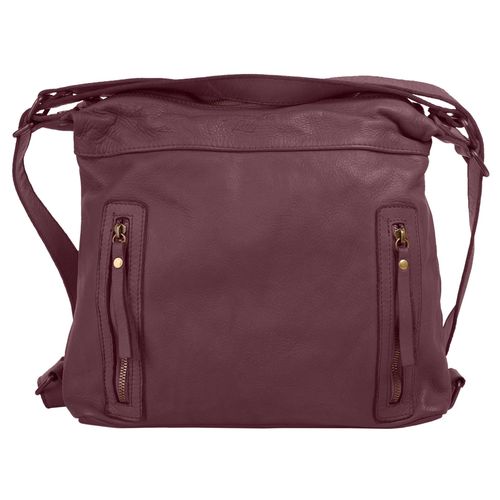 Shopper SAMANTHA LOOK Gr. B/H/T: 34cm x 31cm x 15cm onesize, rot (bordeaux) Damen Taschen echt Leder, Made in Italy