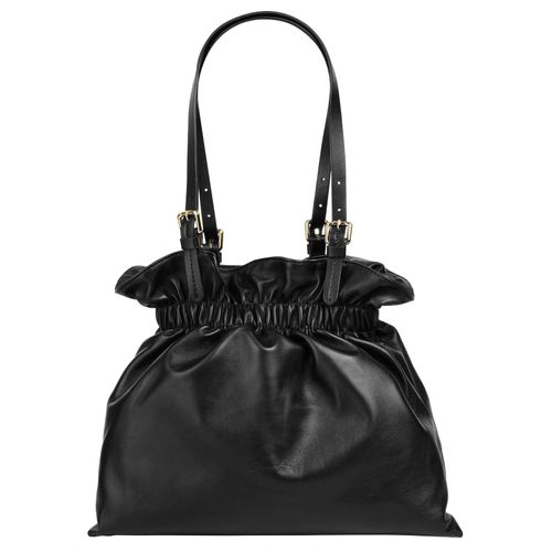 Shopper SAMANTHA LOOK, Damen, Gr. B/H/T: 25cm x 25cm x 10cm onesize, schwarz, Leder, unifarben, Taschen, echt Leder, Made in Italy