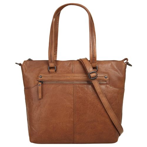 Shopper SPIKES & SPARROW, Damen, Gr. B/H/T: 31cm x 28cm x 9cm onesize, braun (cognac), Leder, vintage, Taschen, echt Leder
