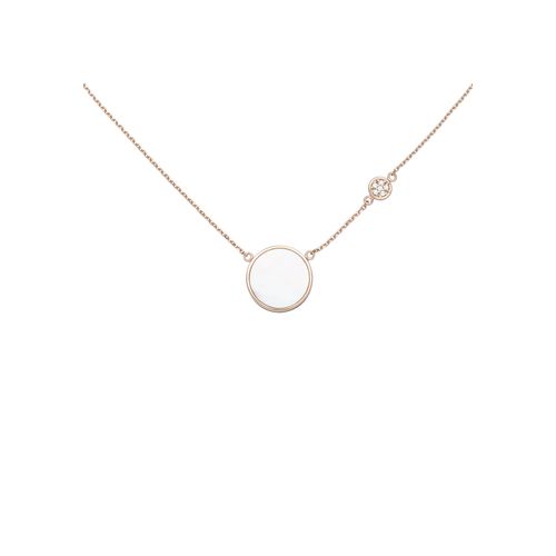 Collier JOBO, rosa (roségoldfarben), Halsketten, Damen, Silber 925 (Sterlingsilber), L: 45cm, 925 Silber roségold vergoldet mit Perlmutt-Einlage