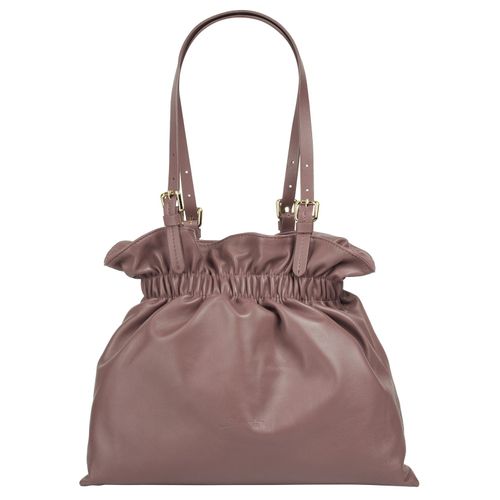 Shopper SAMANTHA LOOK, Damen, Gr. B/H/T: 25cm x 25cm x 10cm onesize, rosa (alt, rosa), Leder, unifarben, Taschen, echt Leder, Made in Italy