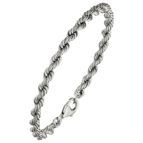 Armband JOBO Armbänder Gr. Silber 925 (Sterlingsilber), silberfarben (silber 925) Damen Kordelarmband 925 Silber massiv 21 cm