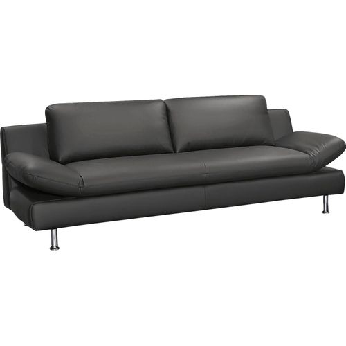 3-Sitzer PLACES OF STYLE "Redding" Sofas Gr. B/H/T: 221cm x 80cm x 90cm, NaturLEDER Madras, grau (grafite) in Naturleder