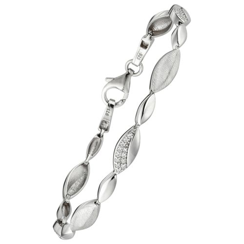 Armband JOBO, silber (silber 925, weiß), Armbänder, Damen, Silber 925 (Sterlingsilber), 925 Silber mit 36 Zirkonia 19 cm