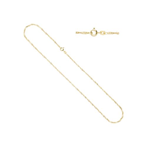 Goldkette JOBO, gelb (gelbgold 585), Halsketten, Damen, Gelbgold 585, L: 45cm, Singapurkette 585 Gold 45 cm 1,8 mm