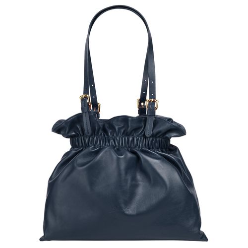 Shopper SAMANTHA LOOK, Damen, Gr. B/H/T: 25cm x 25cm x 10cm onesize, blau, Leder, unifarben, Taschen, echt Leder, Made in Italy