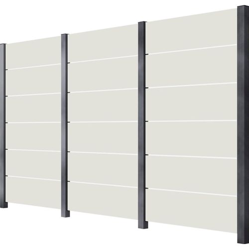 Zaun STAKET PRO, grau, Pfosten: 4 St., Aluminium, Glas, Zaunelemente, Glaszaun, Gesamtlänge: 3,284 m, 4 Pfosten