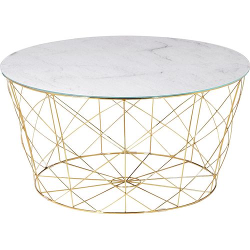 Couchtisch SALESFEVER, weiß (weiß, gold, gold, weiß), B:80cm H:45cm T:80cm, Tische, Korbgestell
