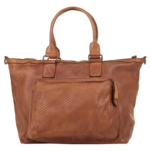 Shopper SAMANTHA LOOK Gr. B/H/T: 35cm x 30cm x 13cm onesize, braun Damen Taschen echt Leder, Made in Italy