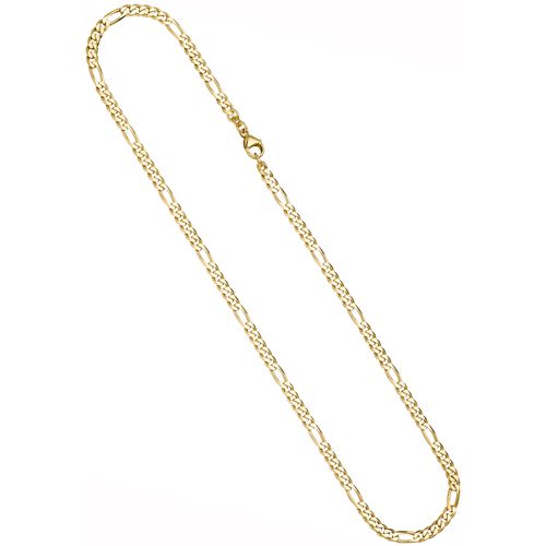 Kette ohne Anhänger JOBO, gold (gelbgold 333), Halsketten, Damen, Gelbgold 333, L: 60cm, Figarokette 333 Gold massiv diamantiert 4,3 mm 60 cm