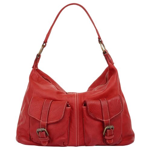 Shopper CLUTY Gr. B/H/T: 36cm x 25cm x 11cm onesize, rot Damen Taschen echt Leder, Made in Italy